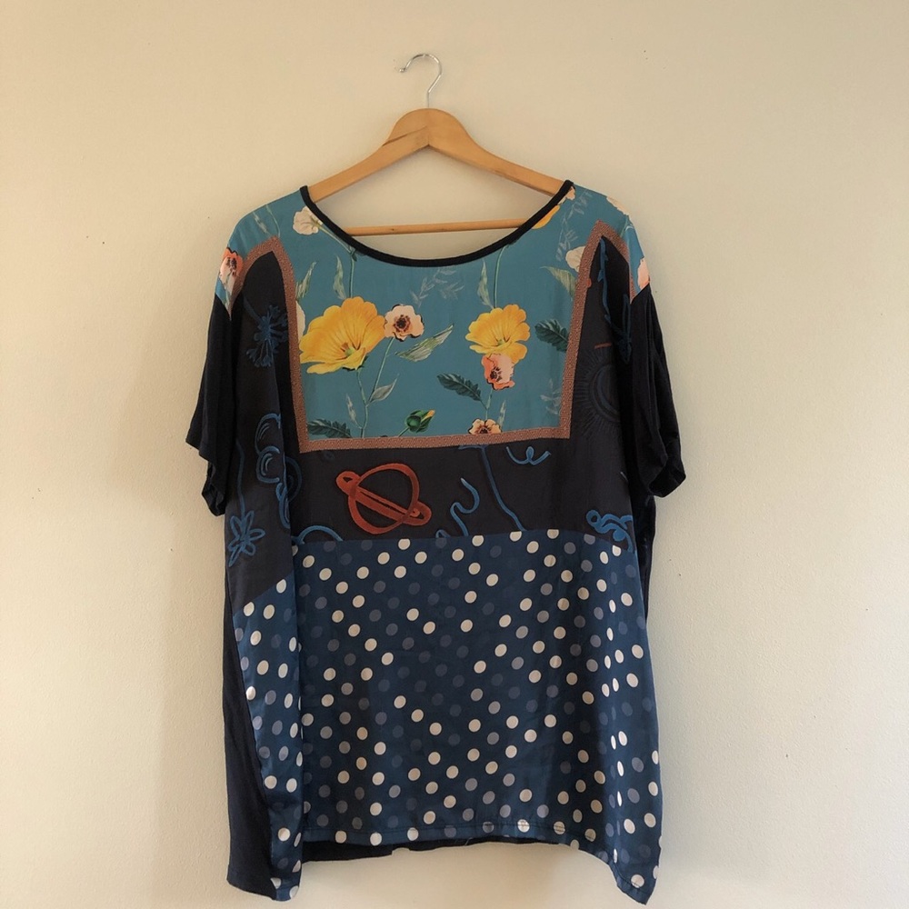 Zara Navy Blue Colorful Shirt - Picture 2 of 4